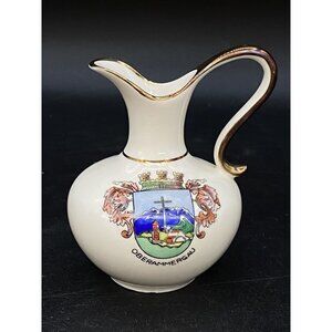 Kunst Palette Cross Oberammagau Gold Edges Creamer 3.5” Pitcher Germany